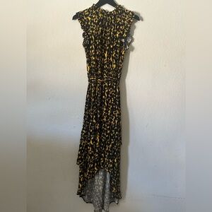 Who What Wear Black and Gold Animal Print Dress